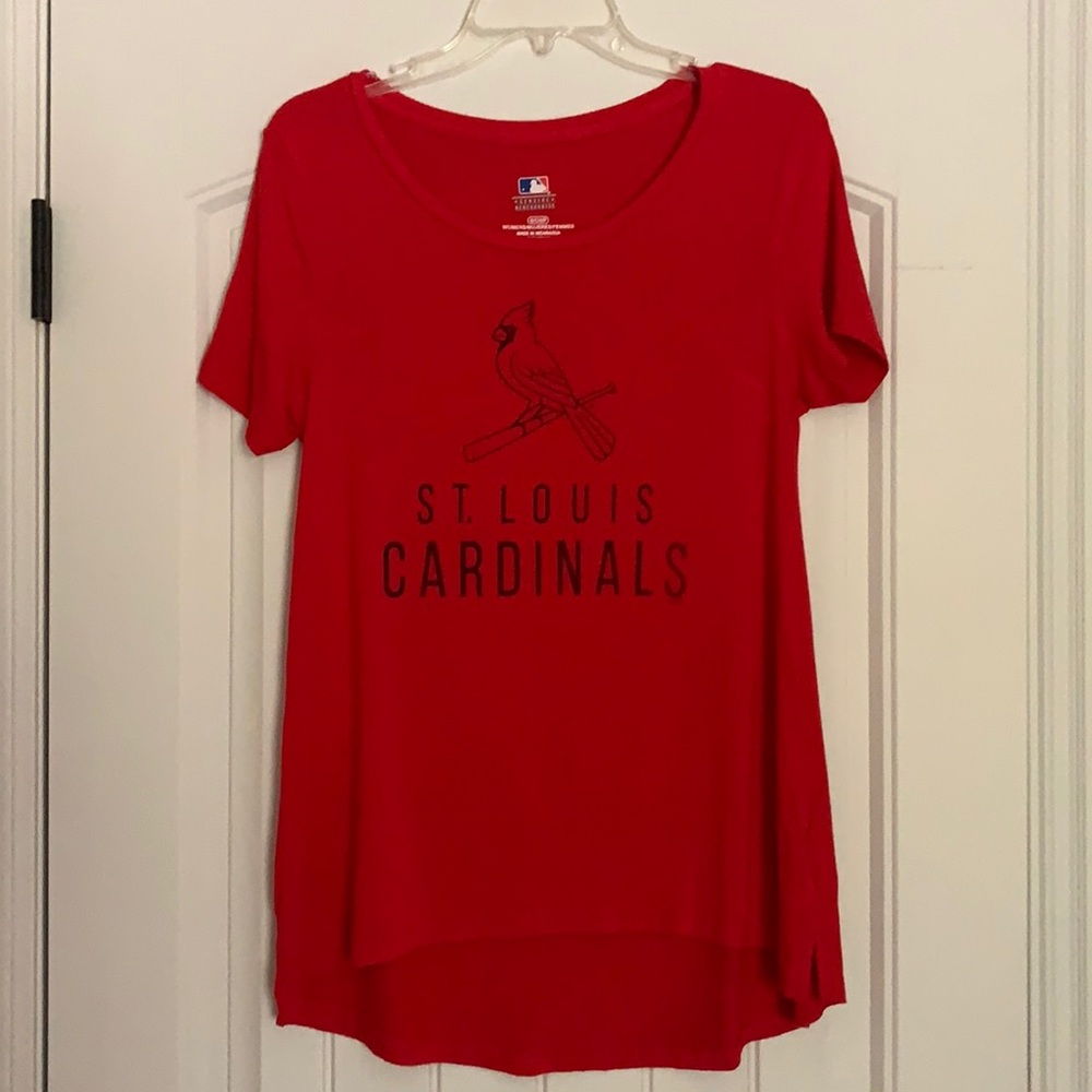 Red St Louis Cardinals Baseball Short Sleeve Short, Size Small